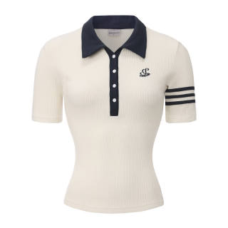 COLDSTONE Polo Shirts Unisex Ecru Polo Collar Moderate Other