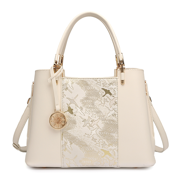PAYOT PAYOT Synthetic Leather Handbag Regular Women's Ecru