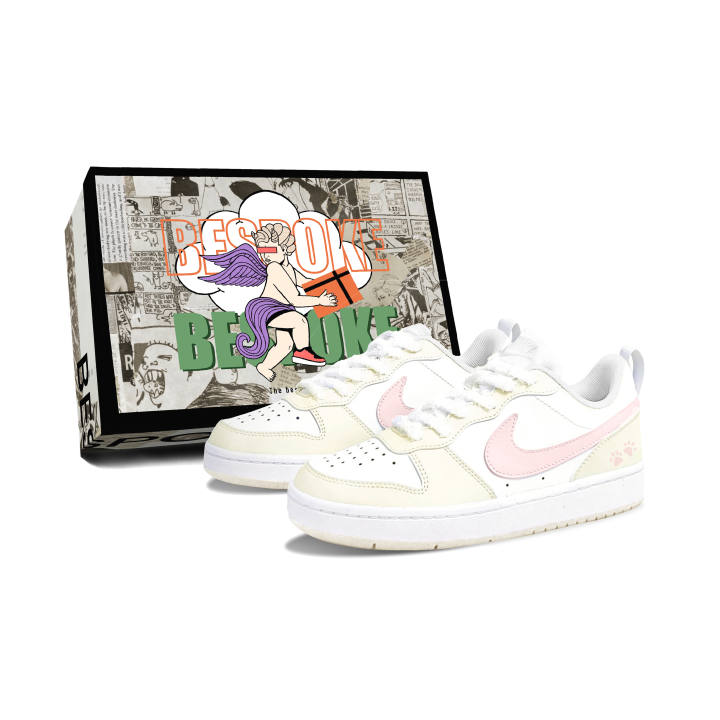 Nike Nike Court Borough Maris Sal Peach Leather Slip Resistant Abrasion Resistant Low top Kids' Skateboarding Shoes