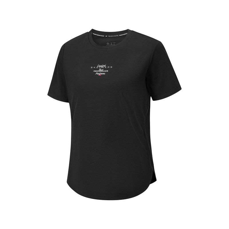 Skechers Quick Dry T Shirts Women's Carbon Black