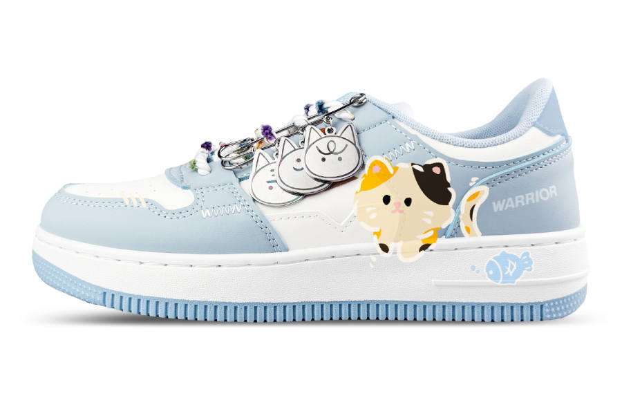WARRIOR Warrior Low top Skateboard Shoes Unisex White Blue