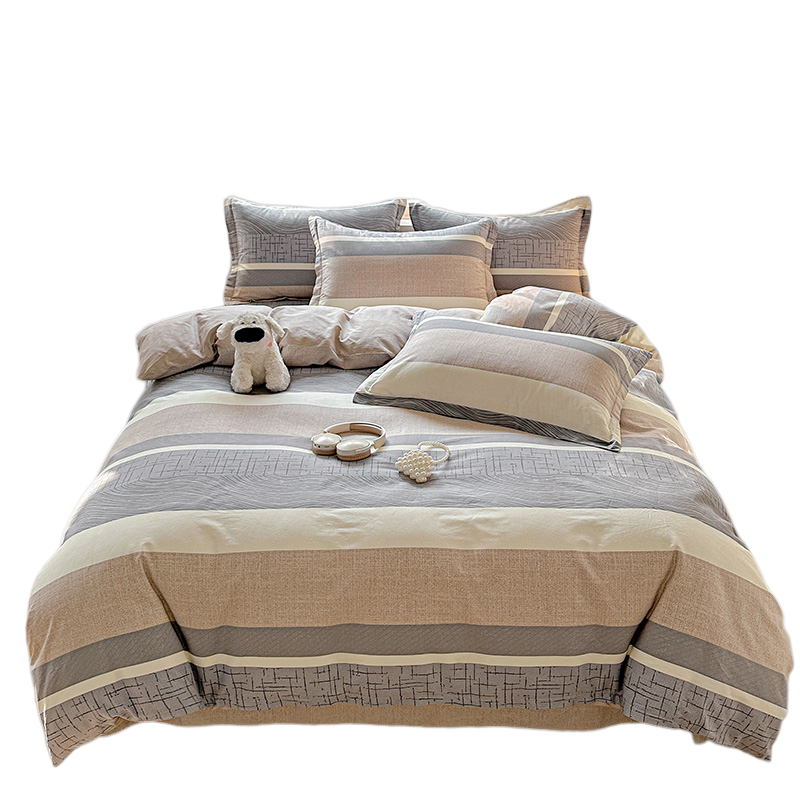 YALU 100% Cotton Four Piece Set, 100% Cotton Thickened Bed Sheets, Duvet Cover, Affordable Luxury Style Home Use