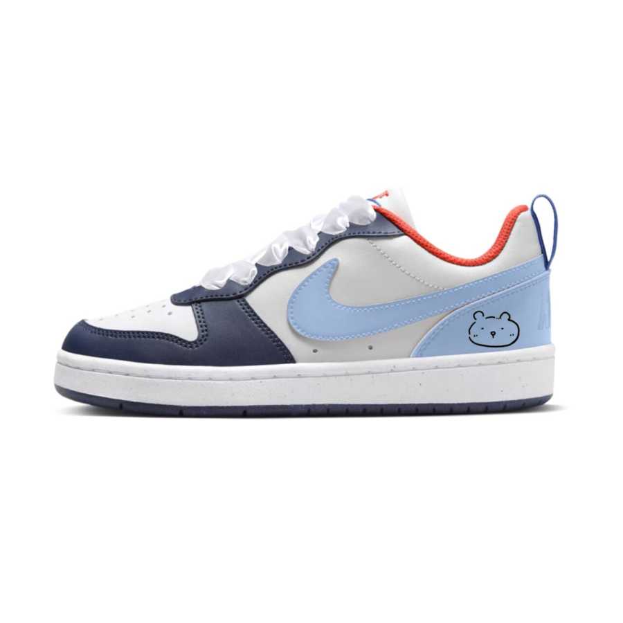 Nike Nike Court Borough Slip Resistant Abrasion Resistant Low top Kids' Skateboarding Shoes Light Blue Teenagers