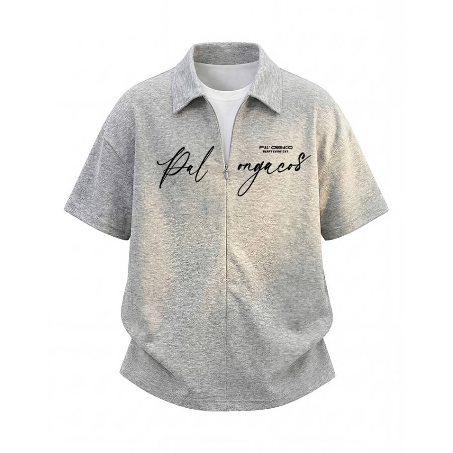 PAL ONGACO Polo Shirts Unisex Lapel Moderate Mock Two Piece