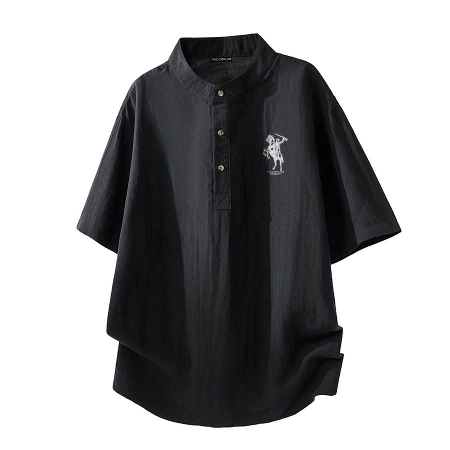PAUL COSTELLOE T Shirts Unisex Stand Collar Moderate Straight Fit