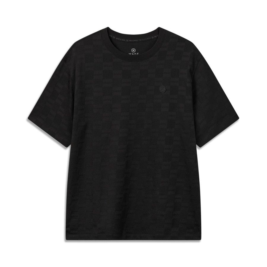 Li-Ning Li Ning T Shirts Men's Black Crew Neck Moderate Straight Fit