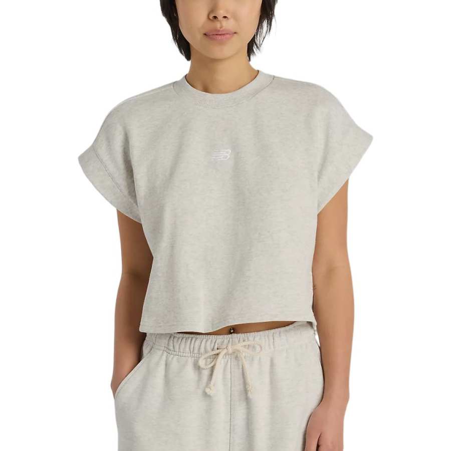New Balance New Balance T Shirts Women's Ash Heather Crew Neck Moderate