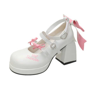 DUSHILIREN Chunky Heel Mary Jane Shoes 3 5cm Women's