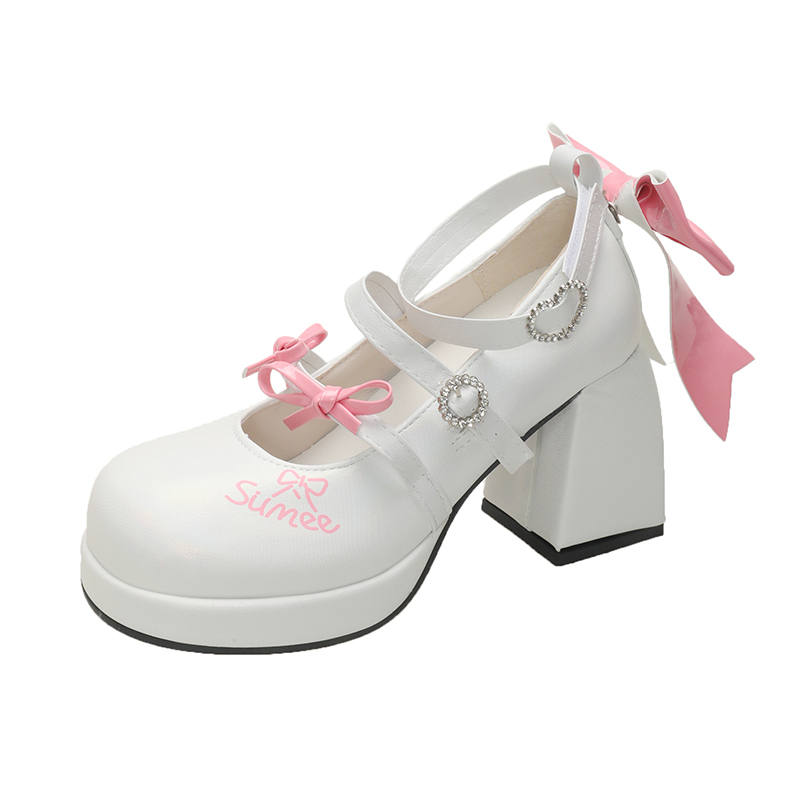 DUSHILIREN Chunky Heel Mary Jane Shoes 3 5cm Women's
