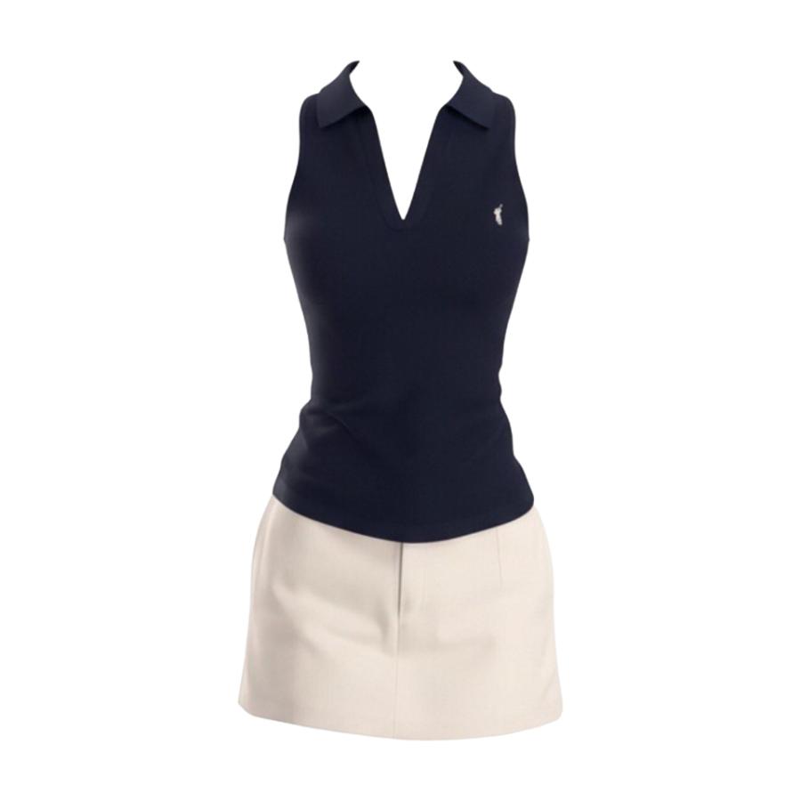 MTHE Two Piece Skirt Sets Women's V Neck Moderate Short