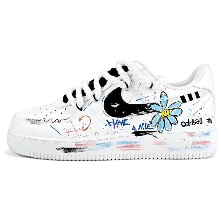 Nike Nike Air Force 1 Air Force 1 GD Graffiti Low top Skateboard Shoes Unisex White