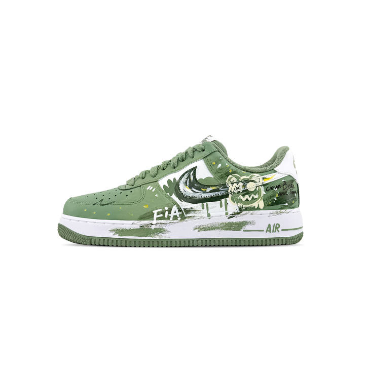Nike Nike Air Force 1 Green Jasper Bear Trail Cushioning Abrasion Resistant Low top Skateboard Shoes Men's Green