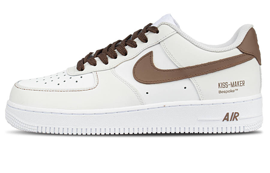Nike Nike Air Force 1 Cow Leather Cushioning Low top Casual Skate Shoes Women's Milk Coffee