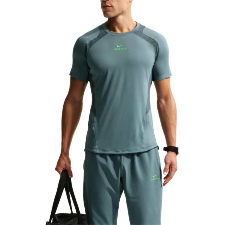 Nike Nike Dri FIT ADV T Shirts Men's Gray Blue Crew Neck