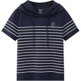 THREEGUN Sleep Robe Hooded Short Sleeved Women's
