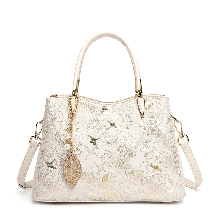 PAYOT PAYOT Synthetic Leather Handbag Regular Women's Ecru