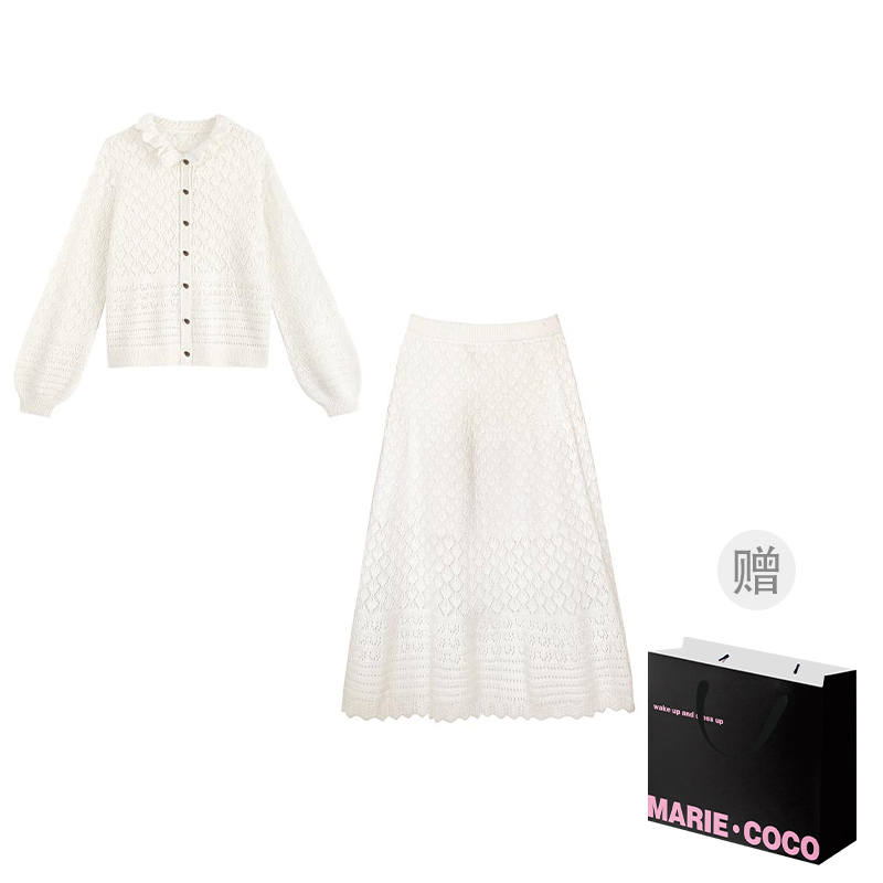 MARIE·COCO Two Piece Skirt Sets Women's Crew Neck Moderate Long