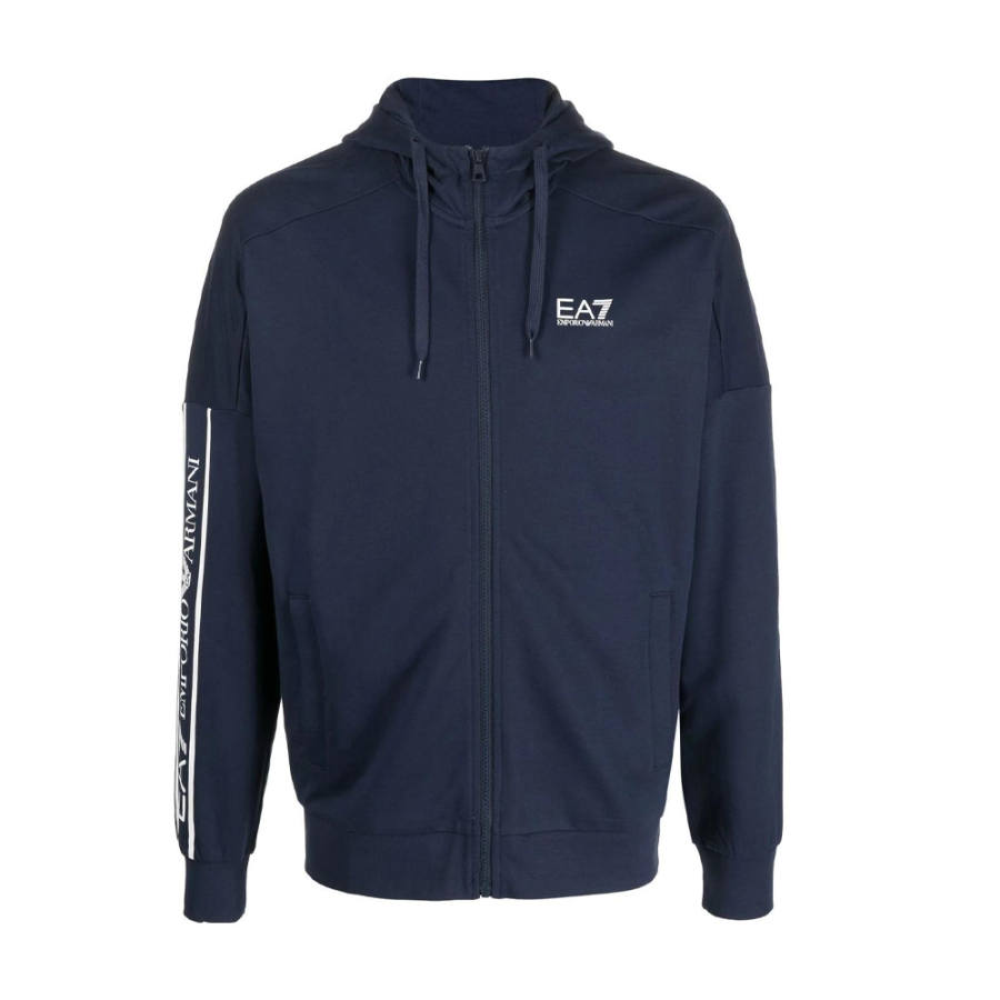 EMPORIO ARMANI 【Previous Season】logo-print cotton hoodie