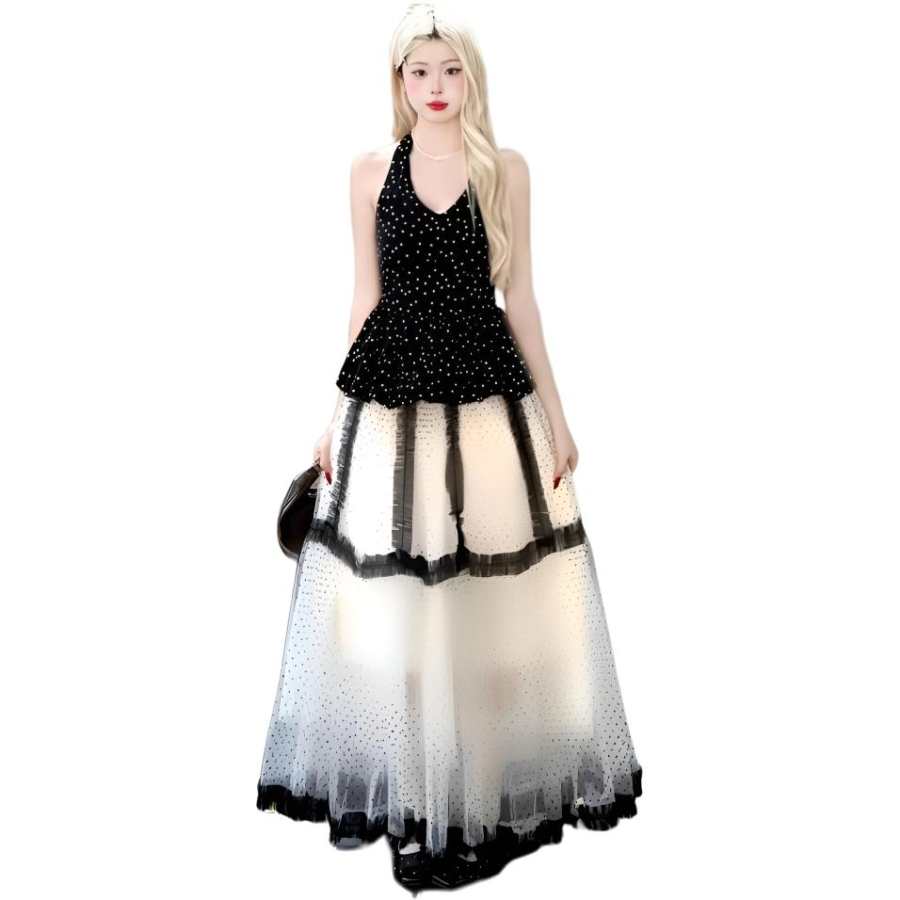 Cotton Gene Two Piece Skirt Sets Women's V Neck Thin Long