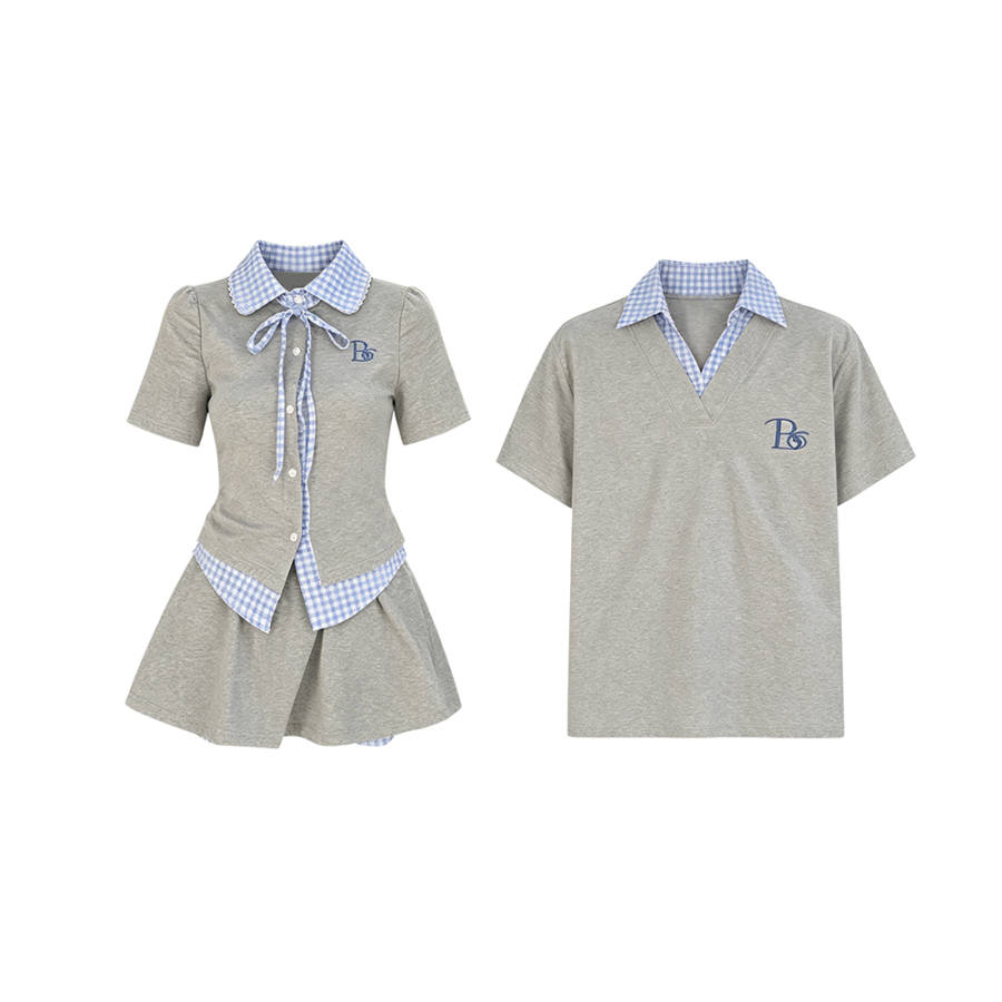 TUSHIFEI Couple Sets Women's Polo Collar Moderate Short