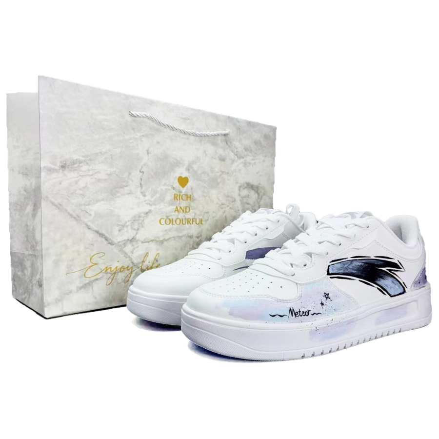 Anta Easy Macaron Abrasion Resistant Lightweight Low top Skateboard Shoes Unisex Purple White