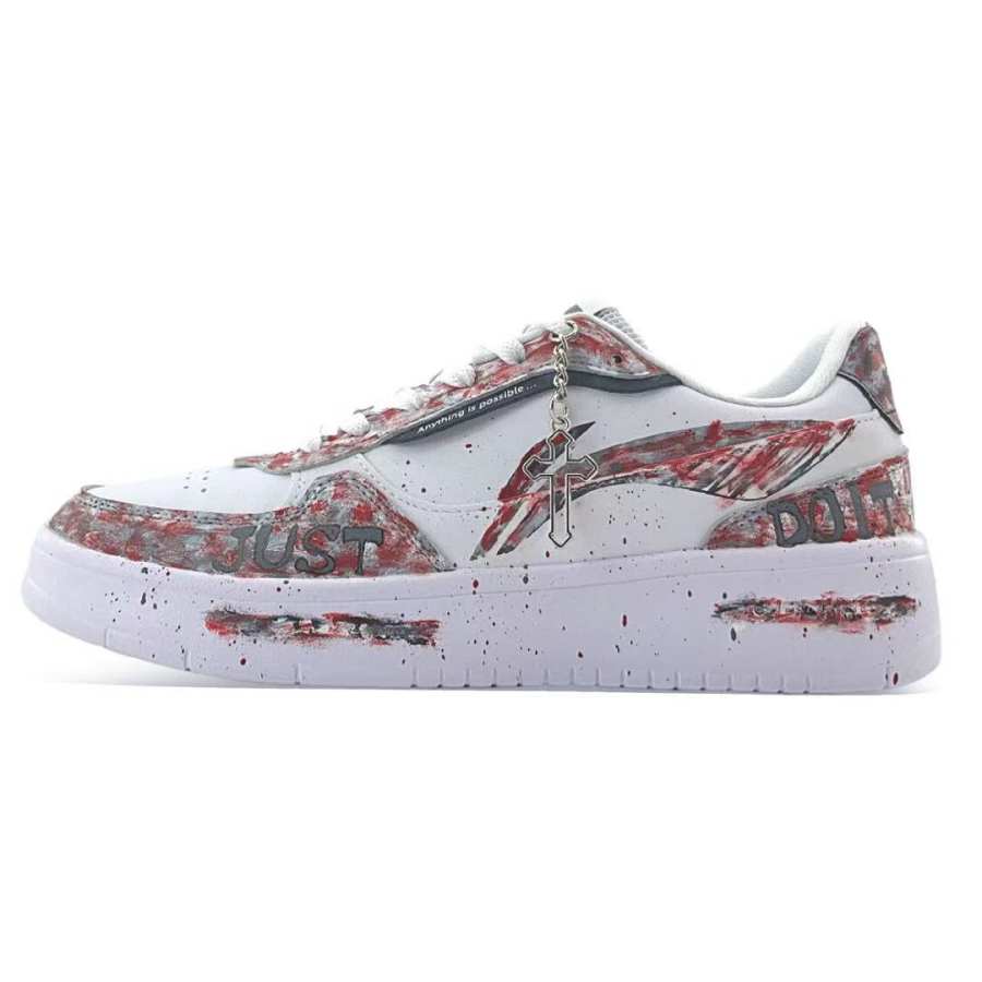 Li-Ning Li Ning Duda Front Cushioning Lightweight Slip Resistant Low top Skateboard Shoes Men's White Red