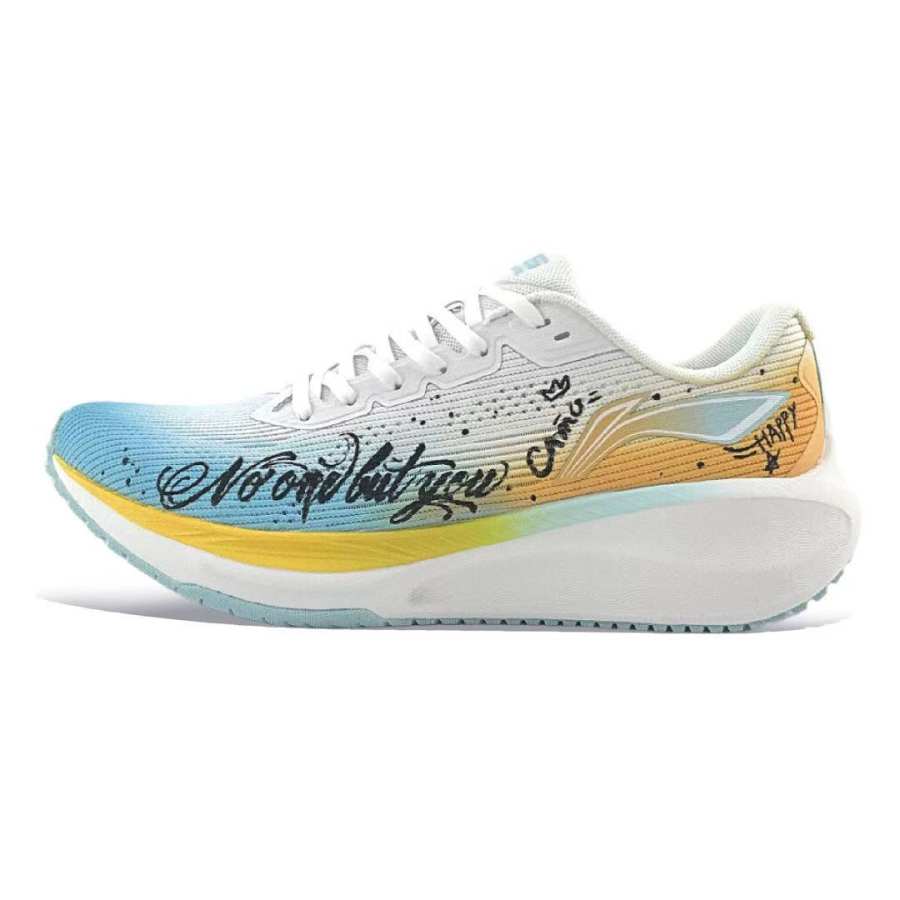 Li-Ning Li Ning Version 2.0 Fabric Rebound Lightweight Low top Running Shoes Men's Blue Yellow White