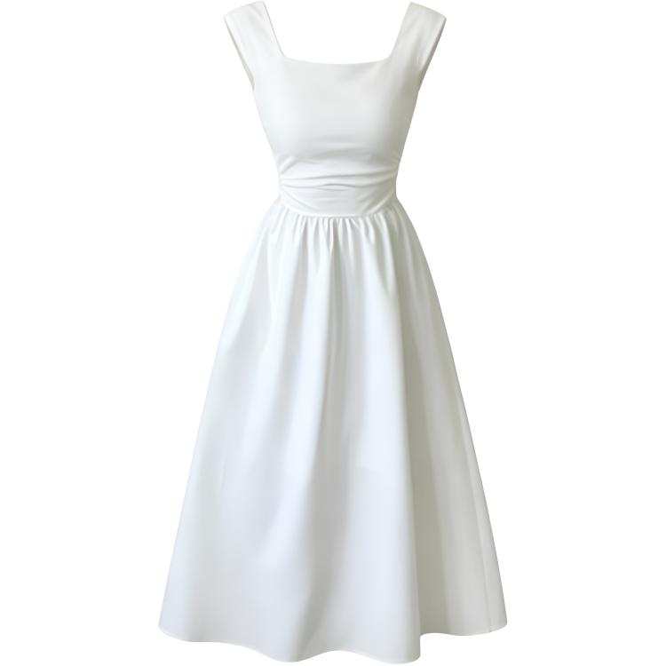 DUSHE Sleeveless Dresses Women's Crew Neck Moderate Long