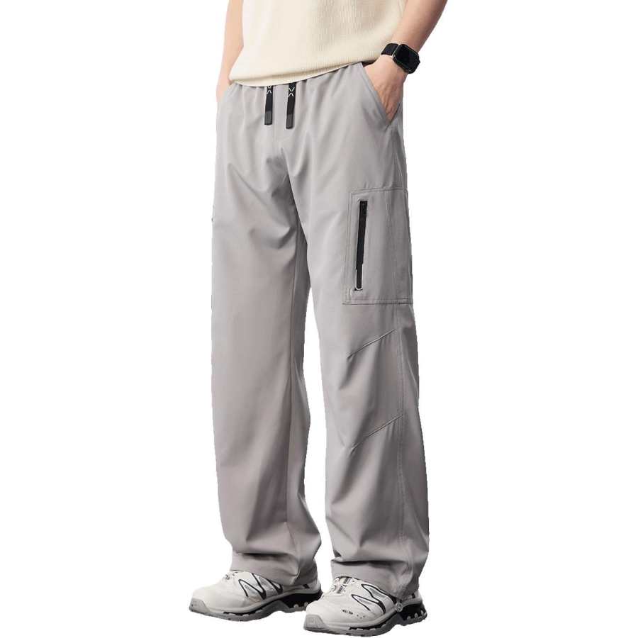 Tonlion Casual Pants Unisex Moderate Wide Leg Pants