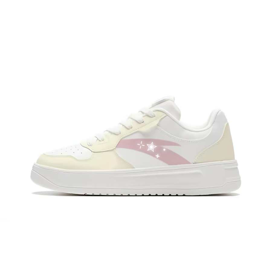 Anta Easy Casual White Shoes Spring Summer Running Shoes Height Increasing Lightweight Breathable Low top