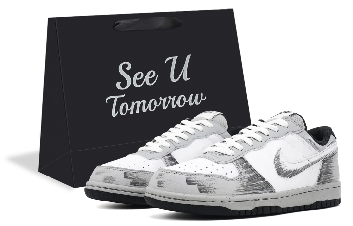 Nike Nike Big Abrasion Resistant Slip Resistant Low top Skateboard Shoes Men's Gray White