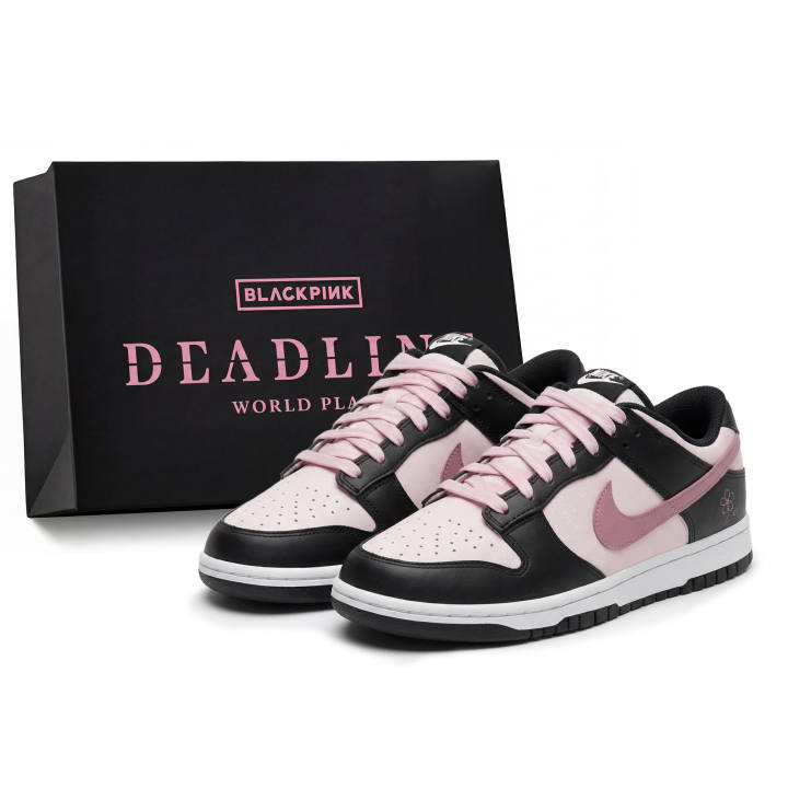 Nike Nike Dunk 'BlackPink Gallon Pink Peach Slip Resistant Low top Skateboard Shoes Unisex Black Pink