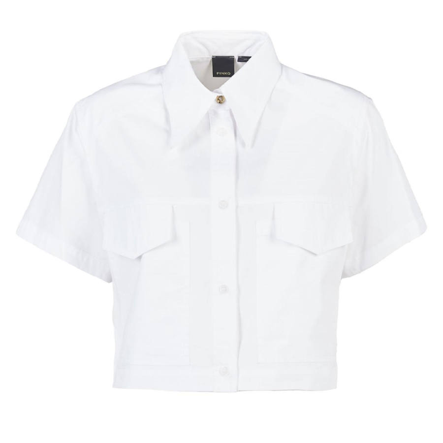 PINKO Shirts Women's White Stand Collar Moderate Other