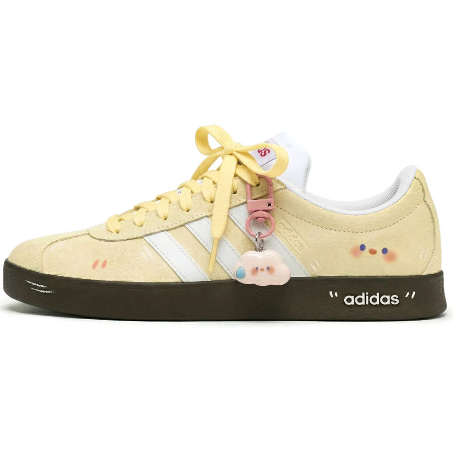 Adidas Adidas VL COURT 2.0 Cheese Cheeses Abrasion Resistant Slip Resistant Low top Skateboard Shoes Unisex Yellow