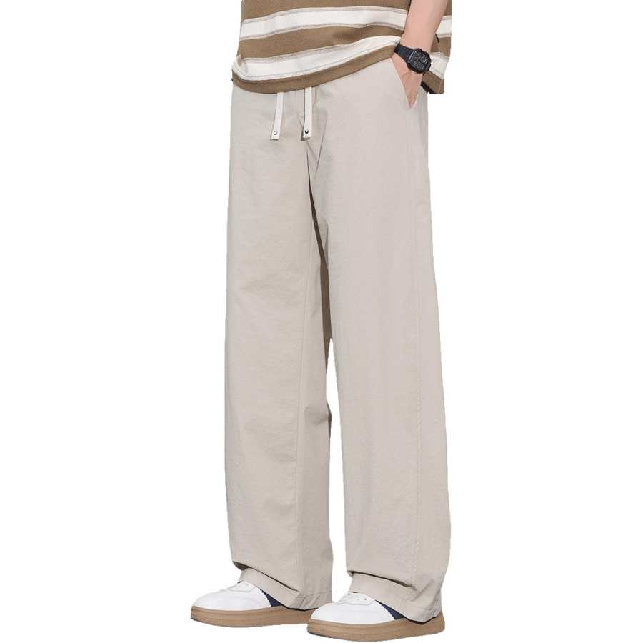 Tonlion Casual Pants Unisex Moderate Wide Leg Pants