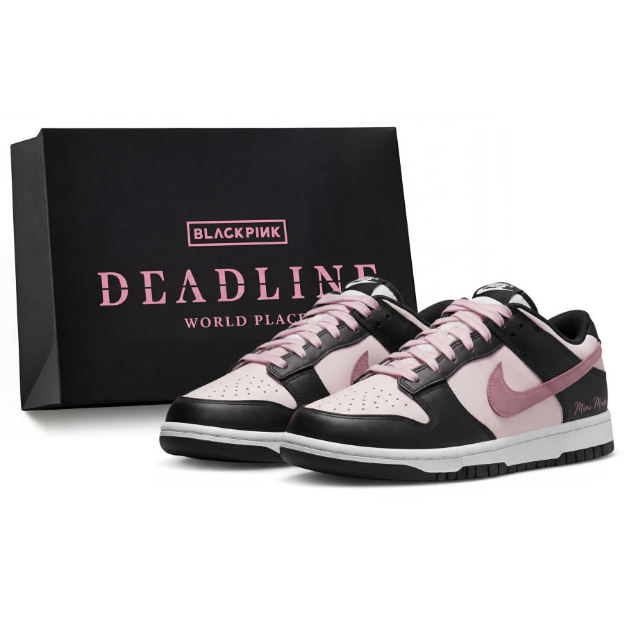 Nike Nike Dunk 'BlackPink Pink Bubble Slip Resistant Low top Skateboard Shoes Unisex Black Pink