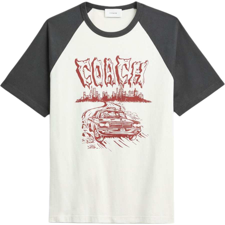 COACH COACH T Shirts Men's Mixed Gray Crew Neck Moderate