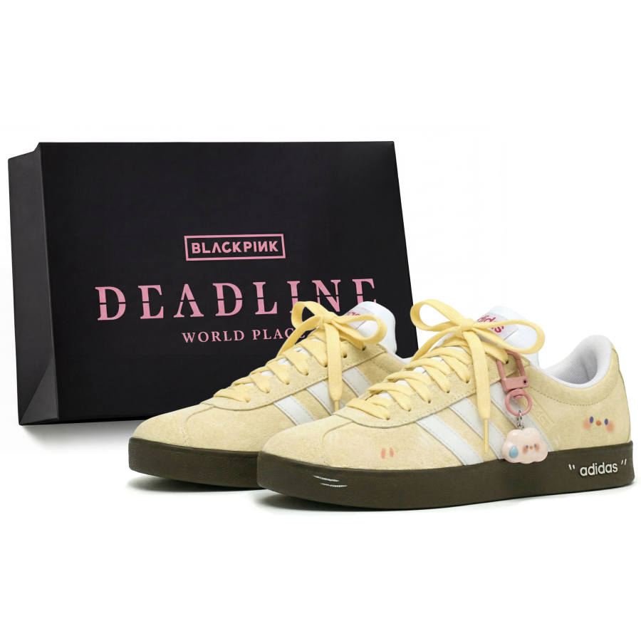 Adidas Adidas VL COURT 2.0 Cheese Cheeses Abrasion Resistant Slip Resistant Low top Skateboard Shoes Unisex Yellow