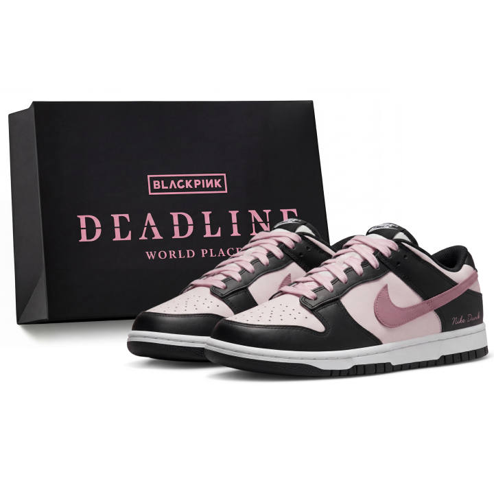 Nike Nike Dunk 'BlackPink Cold Brew Pink Peach Abrasion Resistant Low top Skateboard Shoes Unisex Black Pink