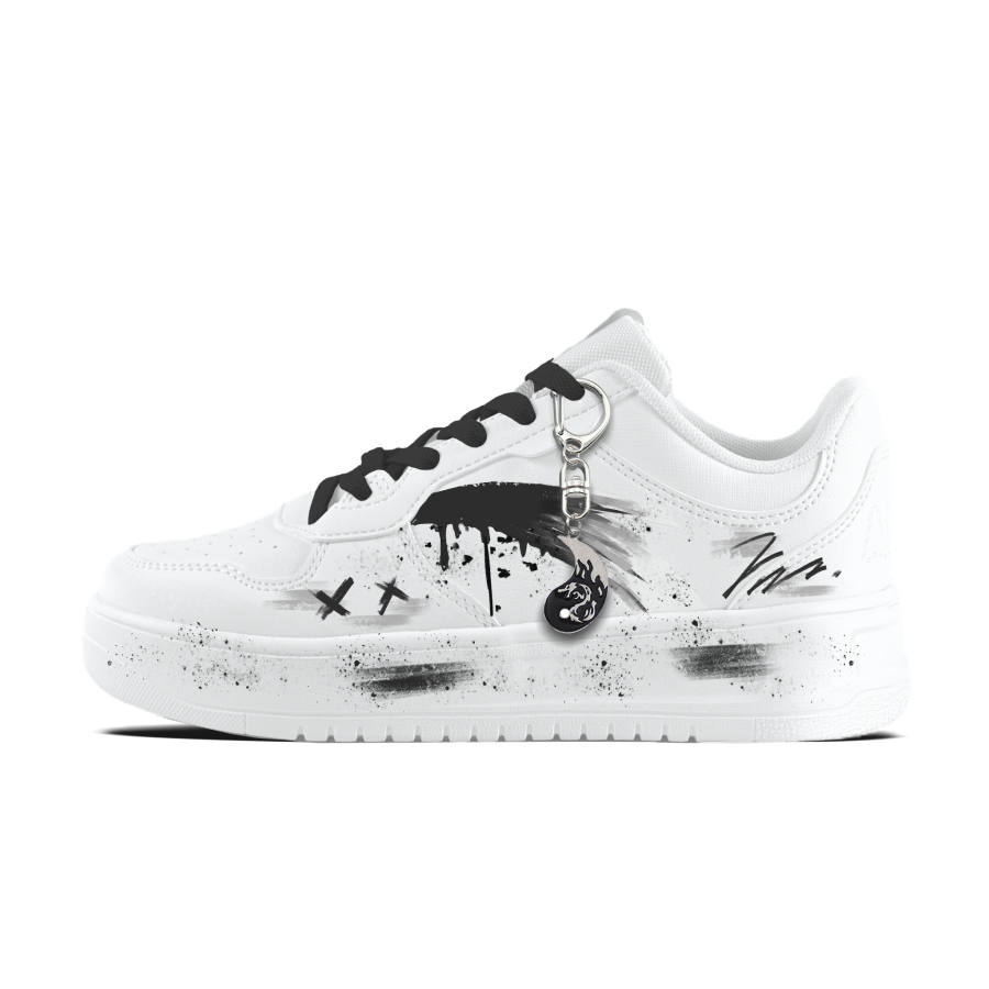 Anta Easy Ink Splatter Star Fork Synthetic Leather Slip Resistant Cushioning Abrasion Resistant Lightweight Breathable