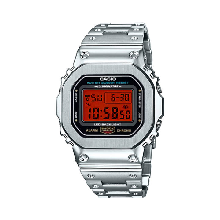 CASIO CASIO Custom Collection Electronic Movement Stainless Steel Strap Watch Unisex Red Watch Dial