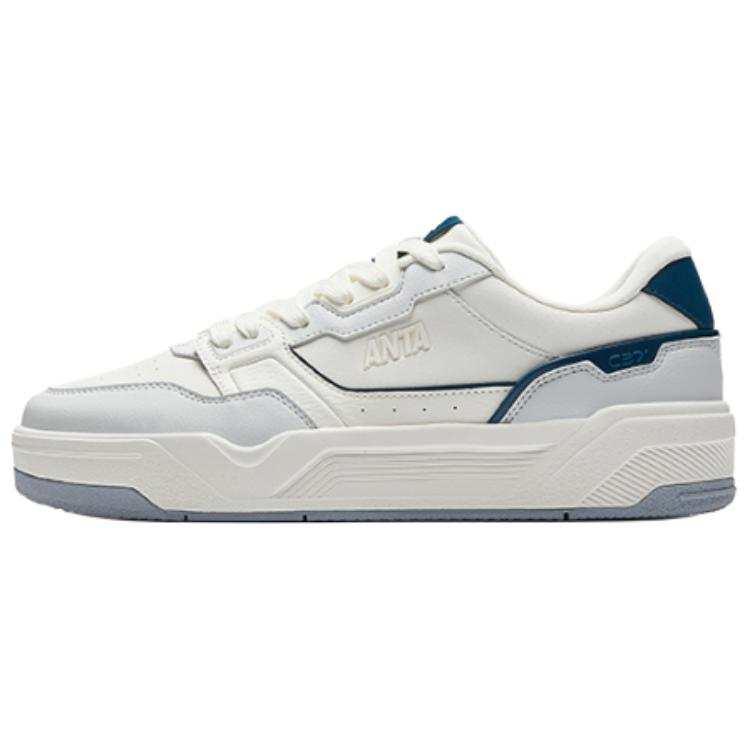 Anta C37 Series Textile, Synthetic Leather Low top Skateboard Shoes Men's White Gray Blue