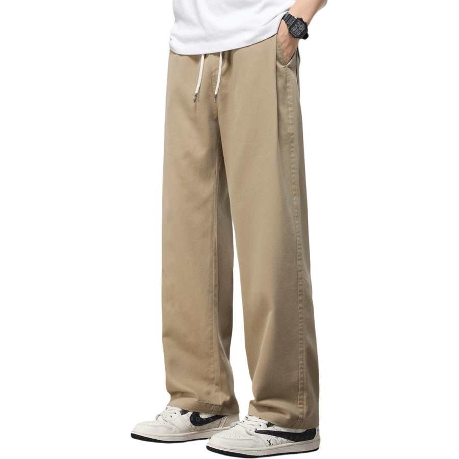 Tonlion Casual Pants Unisex Moderate Wide Leg Pants