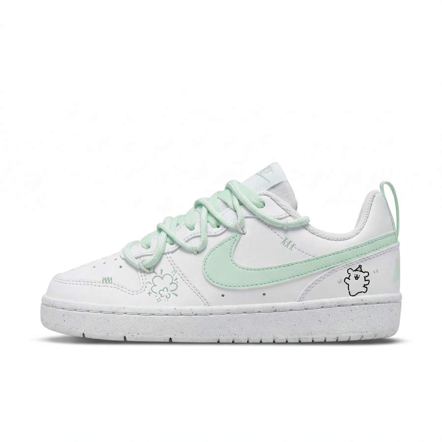 Nike Nike Court Borough 2 Maltese Abrasion Resistant Slip Resistant Low top Skateboard Shoes Unisex White Green
