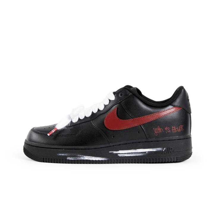 Nike Nike Air Force 1 Slip Resistant, Abrasion Resistant, Height Increasing Low top Skateboard Shoes Unisex Black Red White