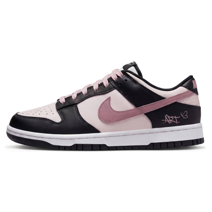 Nike Nike Dunk 'BlackPink Powder Lemon Light Lotion Abrasion Resistant Low top Skateboard Shoes Unisex Black Pink