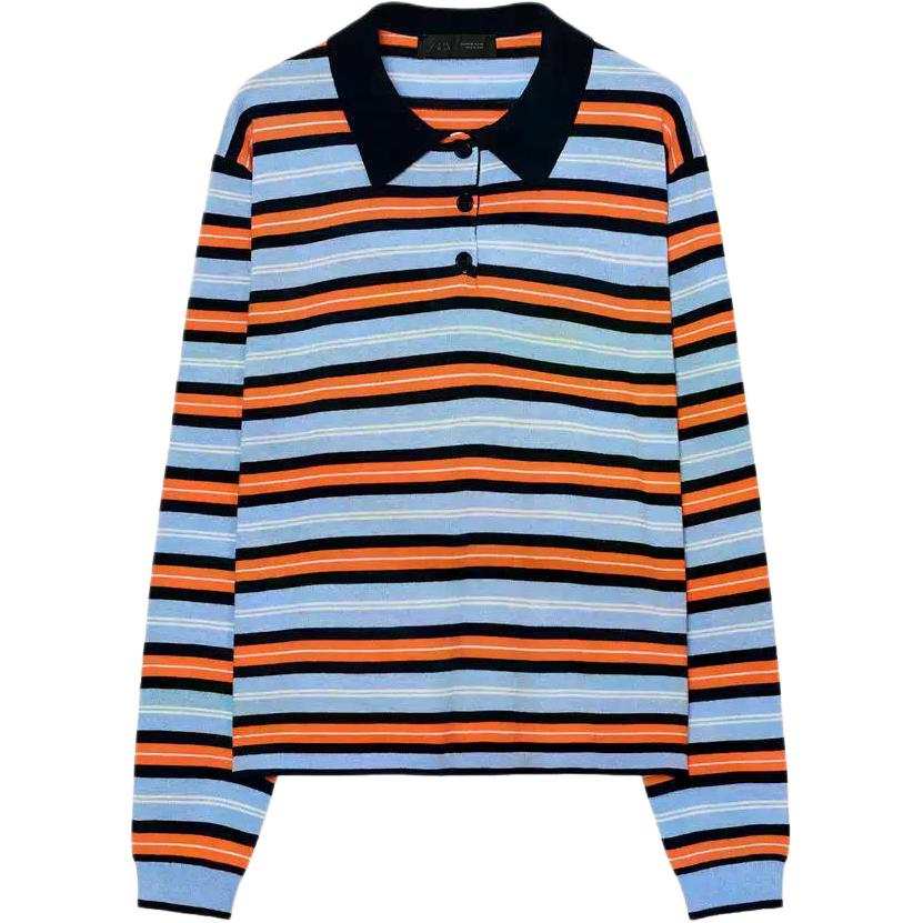 ZARA Polo Shirts Women's Multicolor Moderate Straight Fit