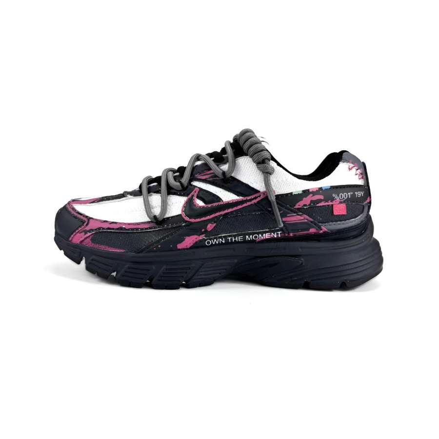 Nike Nike Initiator Fabric Cushioning Breathable Low top Running Shoes Unisex Black Pink