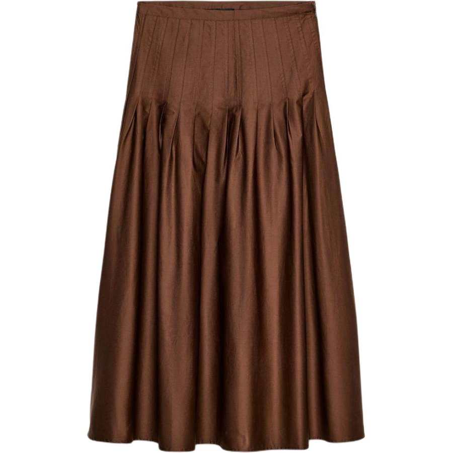 ZARA Casual Long Skirts Women's Dark Brown Moderate A Line Skirt