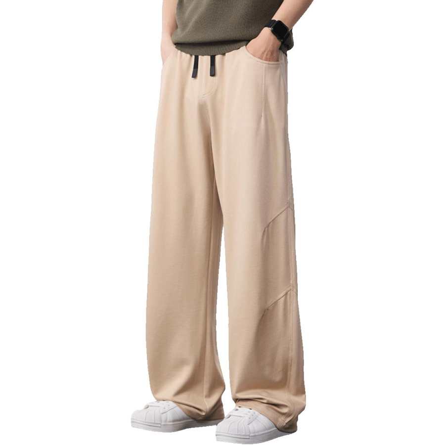 Tonlion Casual Pants Unisex Moderate Straight Fit Pants